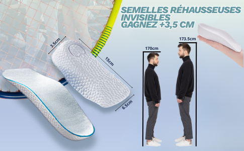 Semelles Réhausseuses Invisibles 3,5 cm