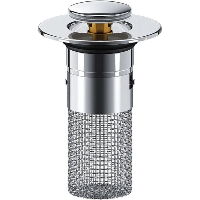 Crépine lavabo,attrape-cheveux,installation sans outil,panier anti-obstruction en acier inoxydable 304,joint pour éviers 34 à 40 mm