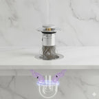 Crépine lavabo,attrape-cheveux,installation sans outil,panier anti-obstruction en acier inoxydable 304,joint pour éviers 34 à 40 mm